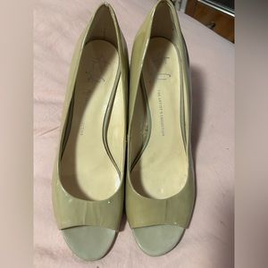 Franco Sarto patent leather wedges